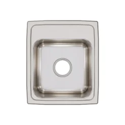 Elkay Lustertone Classic 15" Rectangular Stainless Steel Bar/Prep Sink, No Faucet Hole, LRQ15170
