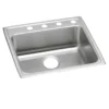 Elkay Lustertone Classic 22" Drop In/Topmount Stainless Steel ADA Kitchen Sink, Lustrous Satin, MR2 Faucet Holes, LRAD222250MR2