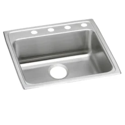 Elkay Lustertone Classic 22" Drop In/Topmount Stainless Steel ADA Kitchen Sink, Lustrous Satin, MR2 Faucet Holes, LRAD222250MR2