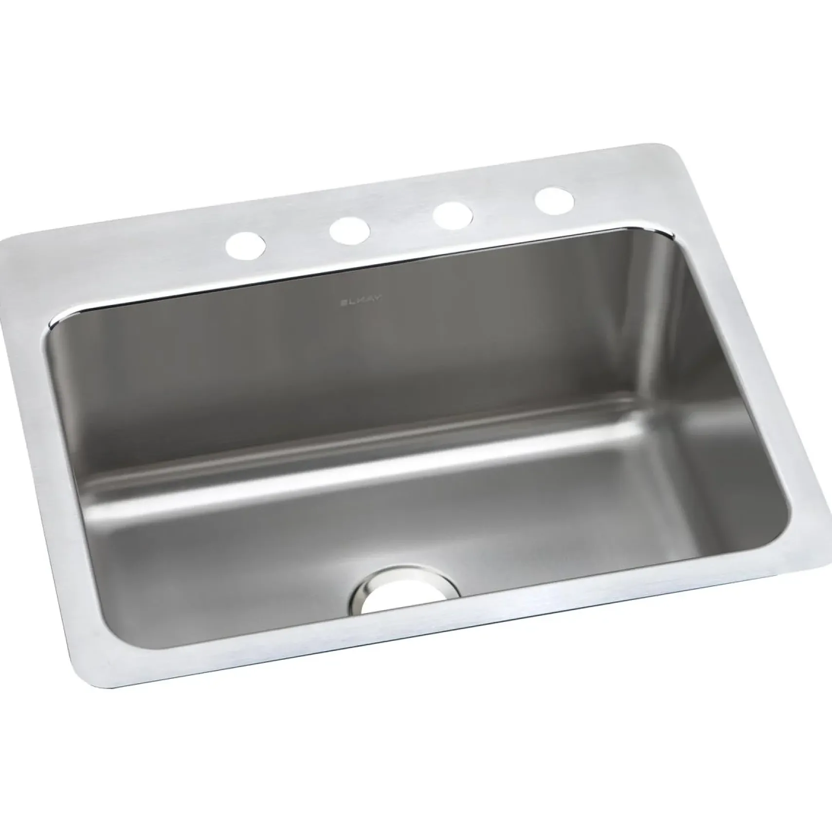 Elkay Lustertone Classic 27" Dual Mount Stainless Steel Kitchen Sink, Lustrous Satin, 2 Faucet Holes, DLSR2722102