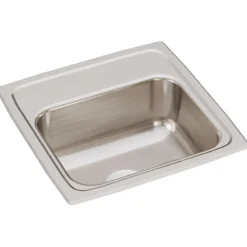 Elkay Lustertone Classic 15" Rectangular Stainless Steel ADA Bar/Prep Sink, Lustrous Satin, No Faucet Hole, BLR15600