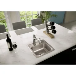 Elkay Lustertone Classic 15" Rectangular Stainless Steel ADA Bar/Prep Sink, Lustrous Satin, No Faucet Hole, BLR15600