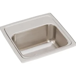 Elkay Lustertone Classic 15" Rectangular Stainless Steel Bar/Prep Sink, Lustrous Satin, No Faucet Hole, BLR15160