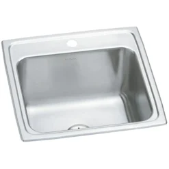 Elkay Lustertone Classic 20" Drop In/Topmount Stainless Steel Laundry/Utility Sink, Lustrous Satin, 1 Faucet Hole, DLR191910PD1