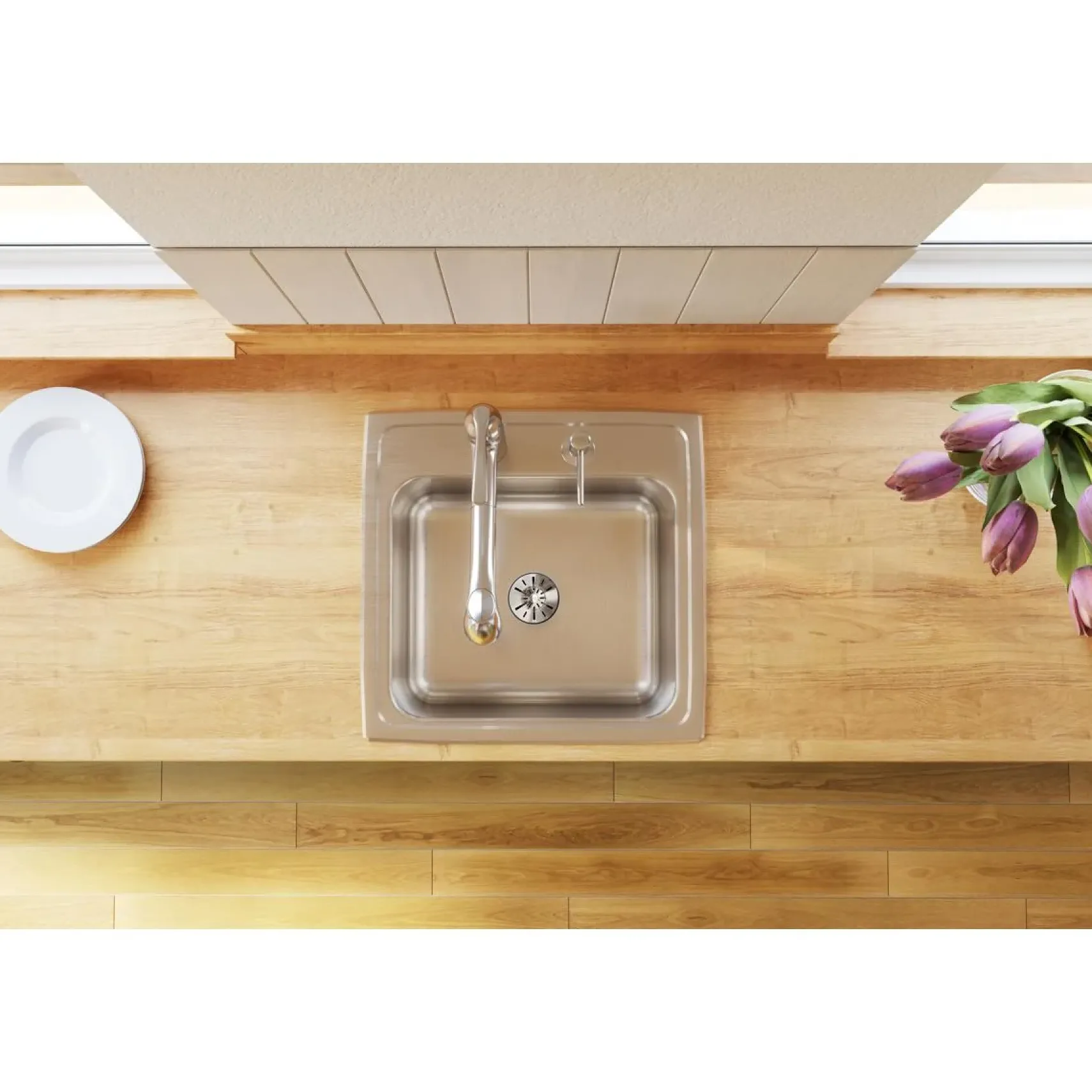 Elkay Lustertone Classic 20" Drop In/Topmount Stainless Steel Laundry/Utility Sink, Lustrous Satin, 1 Faucet Hole, DLR191910PD1