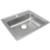Elkay Lustertone Classic 22" Drop In/Topmount Stainless Steel ADA Kitchen Sink, Lustrous Satin, 5 Faucet Holes, LRAD2219655