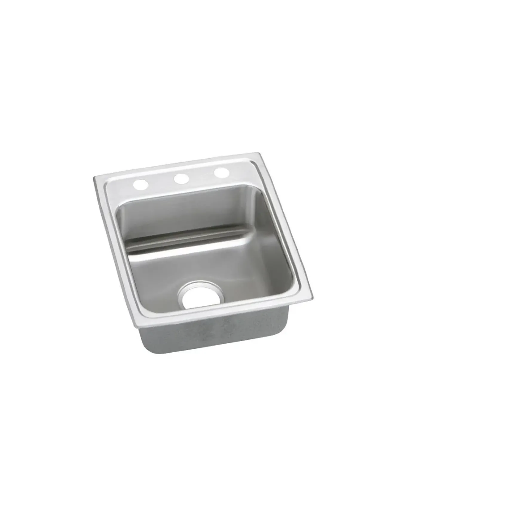 Elkay Lustertone Classic 17" Drop In/Topmount Stainless Steel ADA Kitchen Sink, Lustrous Satin, 1 Faucet Hole, LRADQ1720551