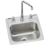 Elkay Lustertone Classic 15" Rectangular Stainless Steel Bar/Prep Sink Kit with Faucet, Lustrous Satin, 3 Faucet Holes, BLH15C