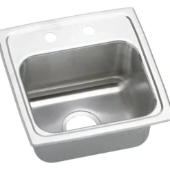 Elkay Lustertone Classic 15" Rectangular Stainless Steel Bar/Prep Sink, Lustrous Satin, 1 Faucet Hole, BLRQ15161