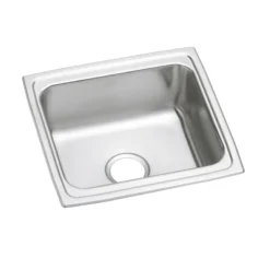 Elkay Lustertone Classic 19" Rectangular Stainless Steel Bar/Prep Sink, Lustrous Satin, No Faucet Hole, DLFR191810