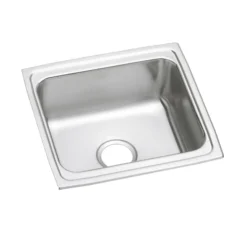 Elkay Lustertone Classic 19" Rectangular Stainless Steel ADA Bar/Prep Sink, Lustrous Satin, No Faucet Hole, LFRAD191860