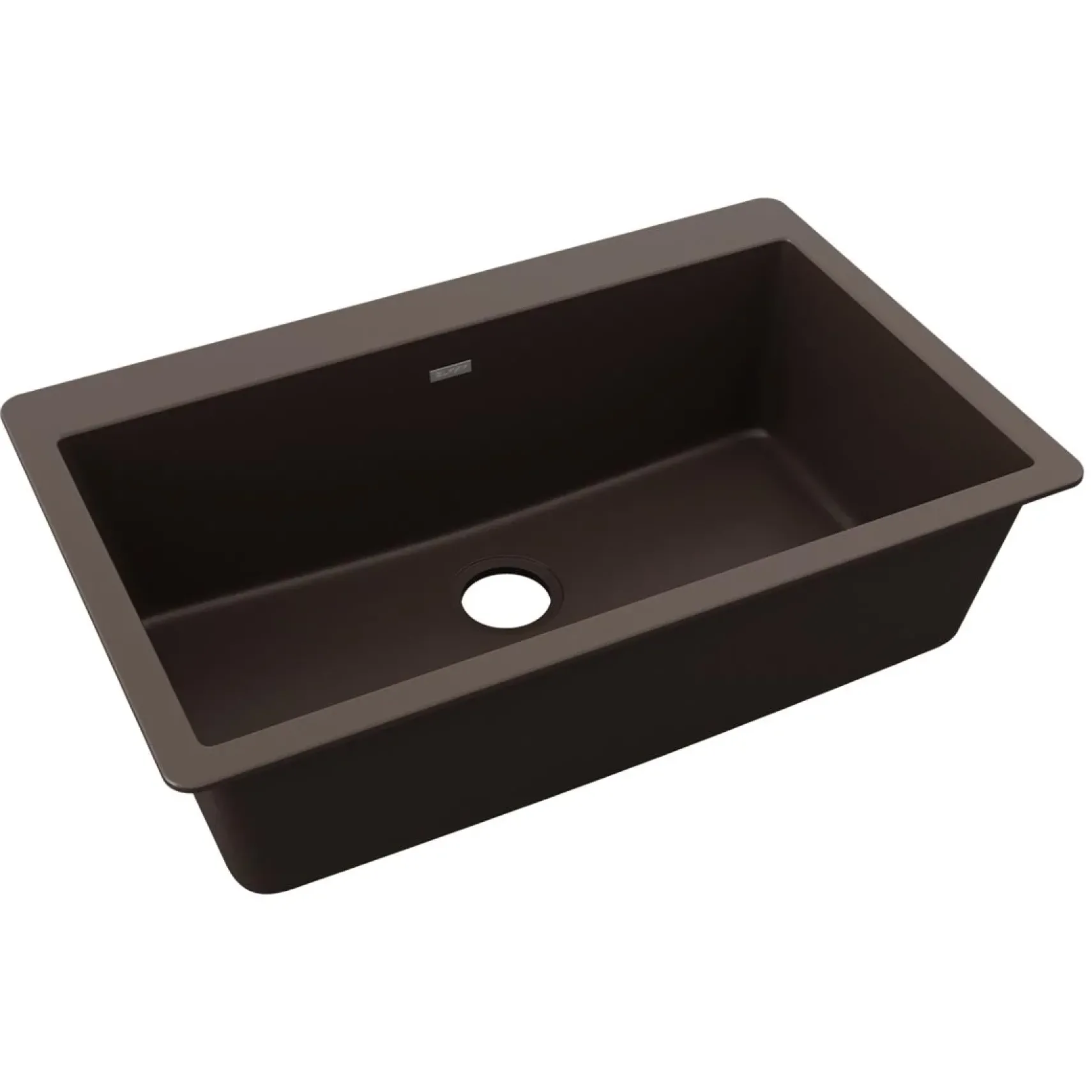 Elkay Quartz Classic 33" Drop In/Topmount Quartz Kitchen Sink, Mocha, 5 Pre-scored Faucet Holes, ELGR13322MC0