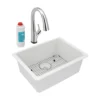 Elkay Quartz Classic 25" Undermount Quartz Kitchen Sink Kit with Faucet, Single Bowl White, ELGU2522WH0FLC