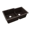 Elkay Quartz Classic 33" Undermount Quartz Kitchen Sink, 60/40 Double Bowl, Mocha, ELGULBO3322MC0