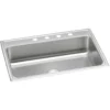 Elkay Celebrity 31" Drop In/Topmount Stainless Steel Kitchen Sink, Brushed Satin, 4 Faucet Holes, PSR31224