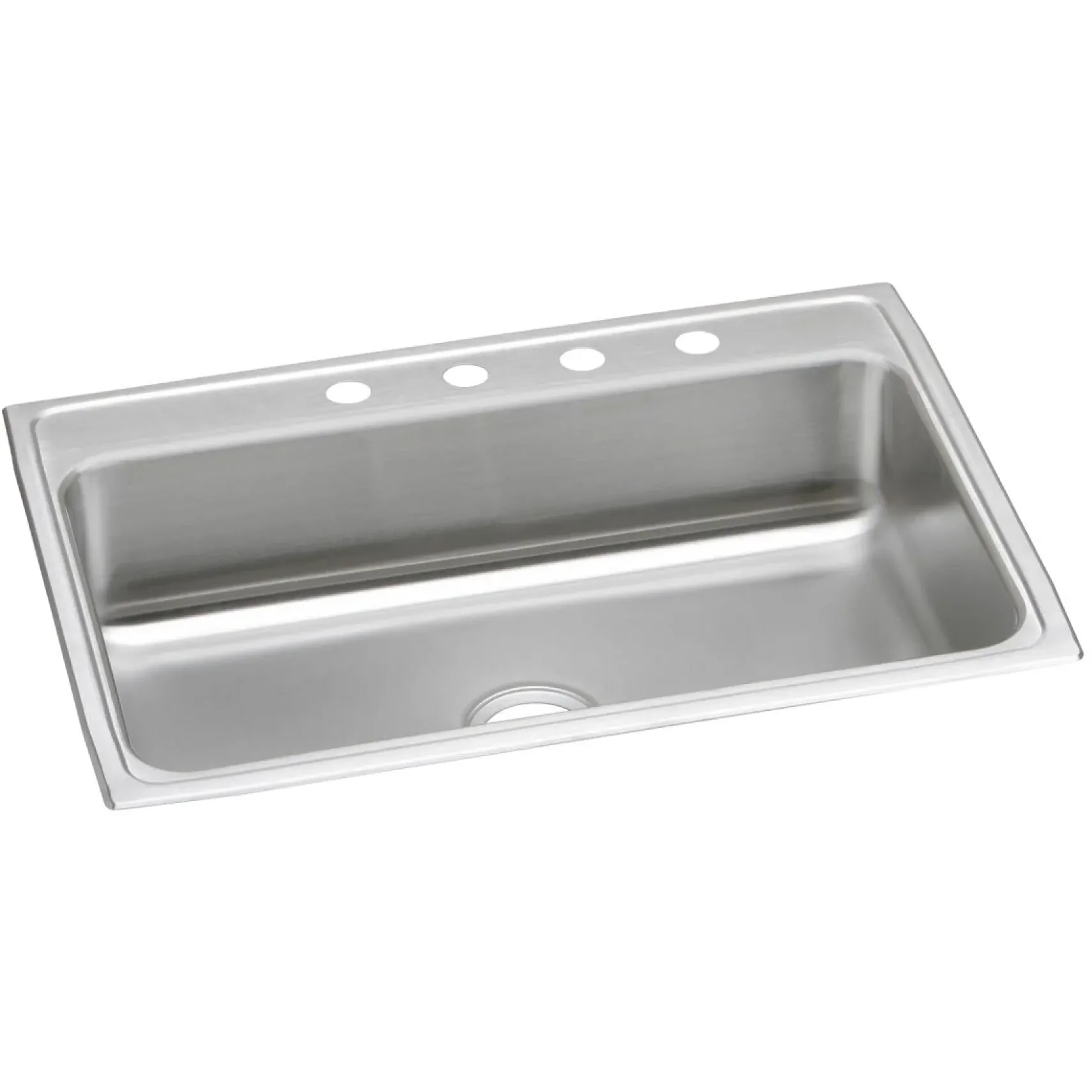 Elkay Celebrity 31" Drop In/Topmount Stainless Steel Kitchen Sink, Brushed Satin, 4 Faucet Holes, PSR31224