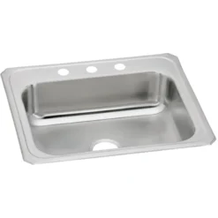 Elkay Celebrity 31" Drop In/Topmount Stainless Steel Kitchen Sink, Brushed Satin, 4 Faucet Holes, CR31224