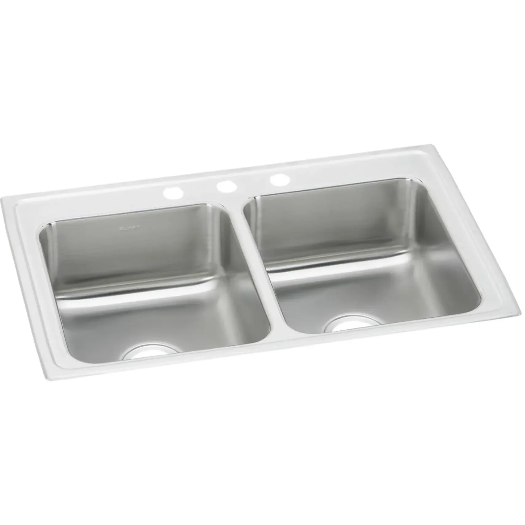 Elkay Celebrity 33" Drop In/Topmount Stainless Steel Kitchen Sink, 50/50 Double Bowl, Brushed Satin, 3 Faucet Holes, PSR33223