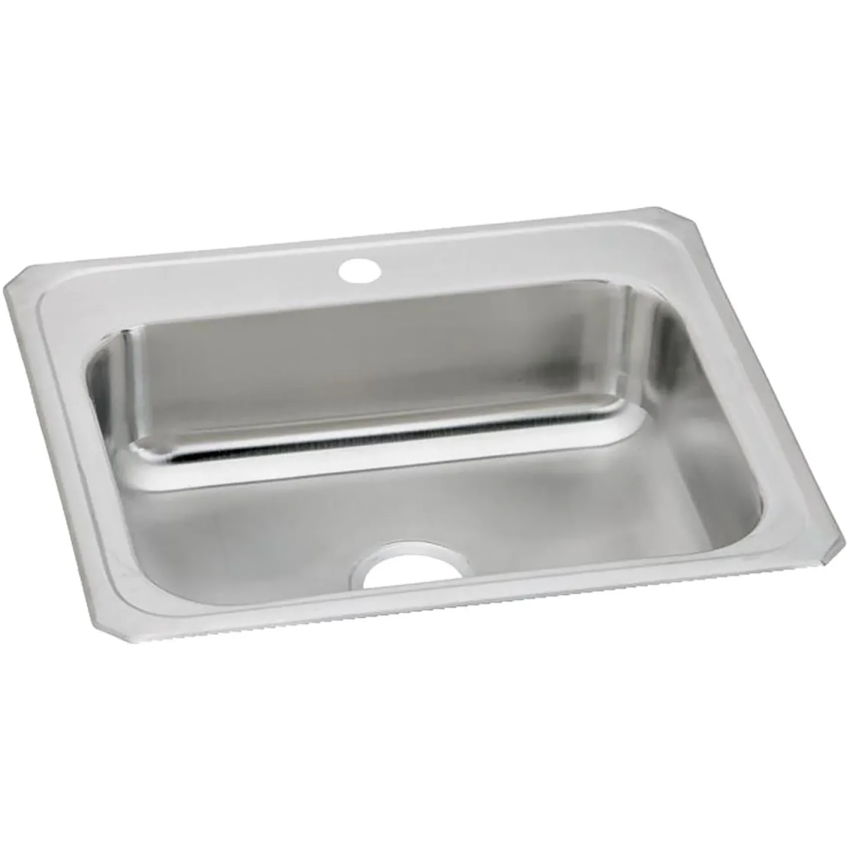 Elkay Celebrity 25" Drop In/Topmount Stainless Steel Kitchen Sink, Brushed Satin, 1 Faucet Hole, CR25221