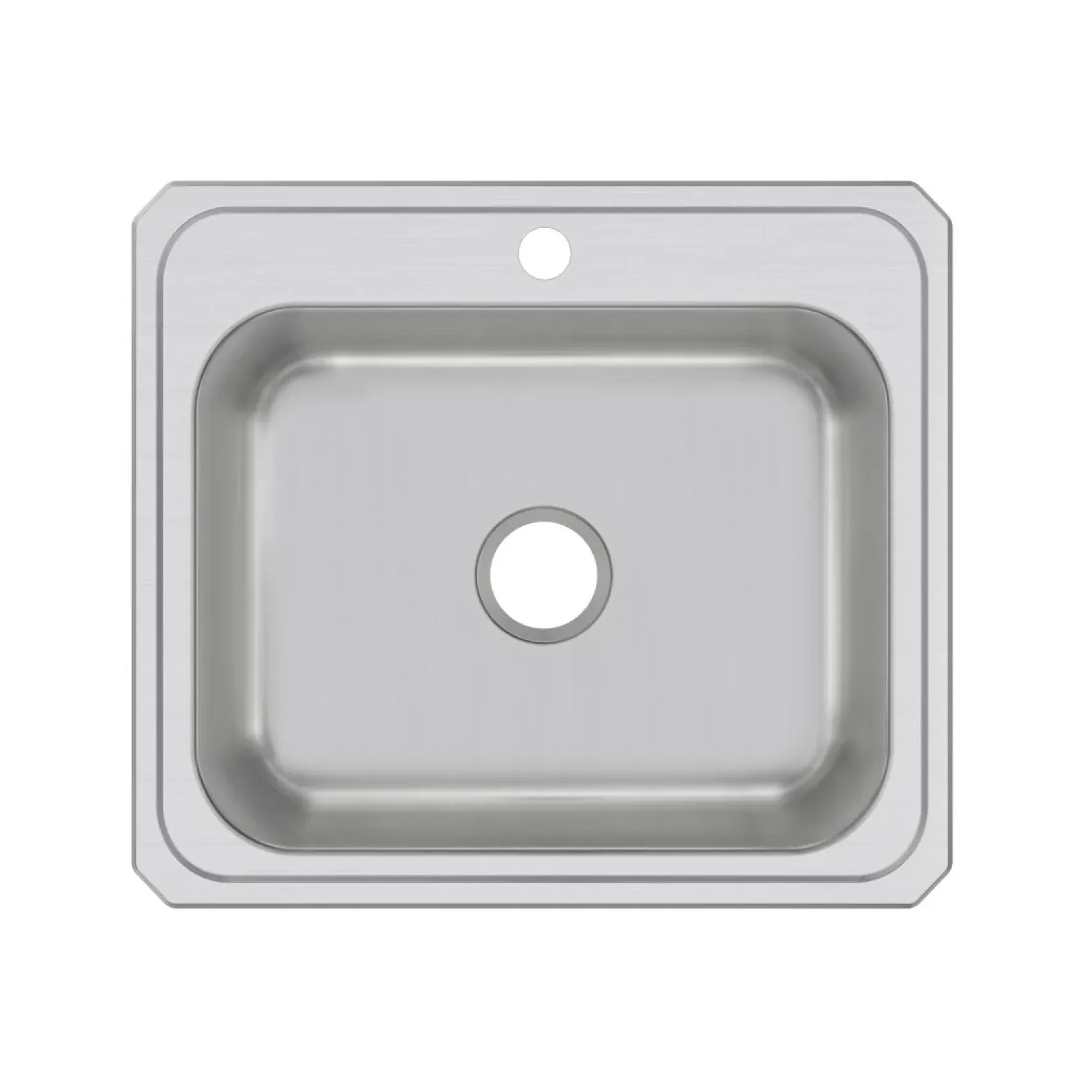 Elkay Celebrity 25" Drop In/Topmount Stainless Steel Kitchen Sink, Brushed Satin, 1 Faucet Hole, CR25221