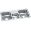 Elkay Celebrity 43" Drop In/Topmount Stainless Steel Kitchen Sink, 40/20/40 Triple Bowl, Brushed Satin, 4 Faucet Holes, CMR43224