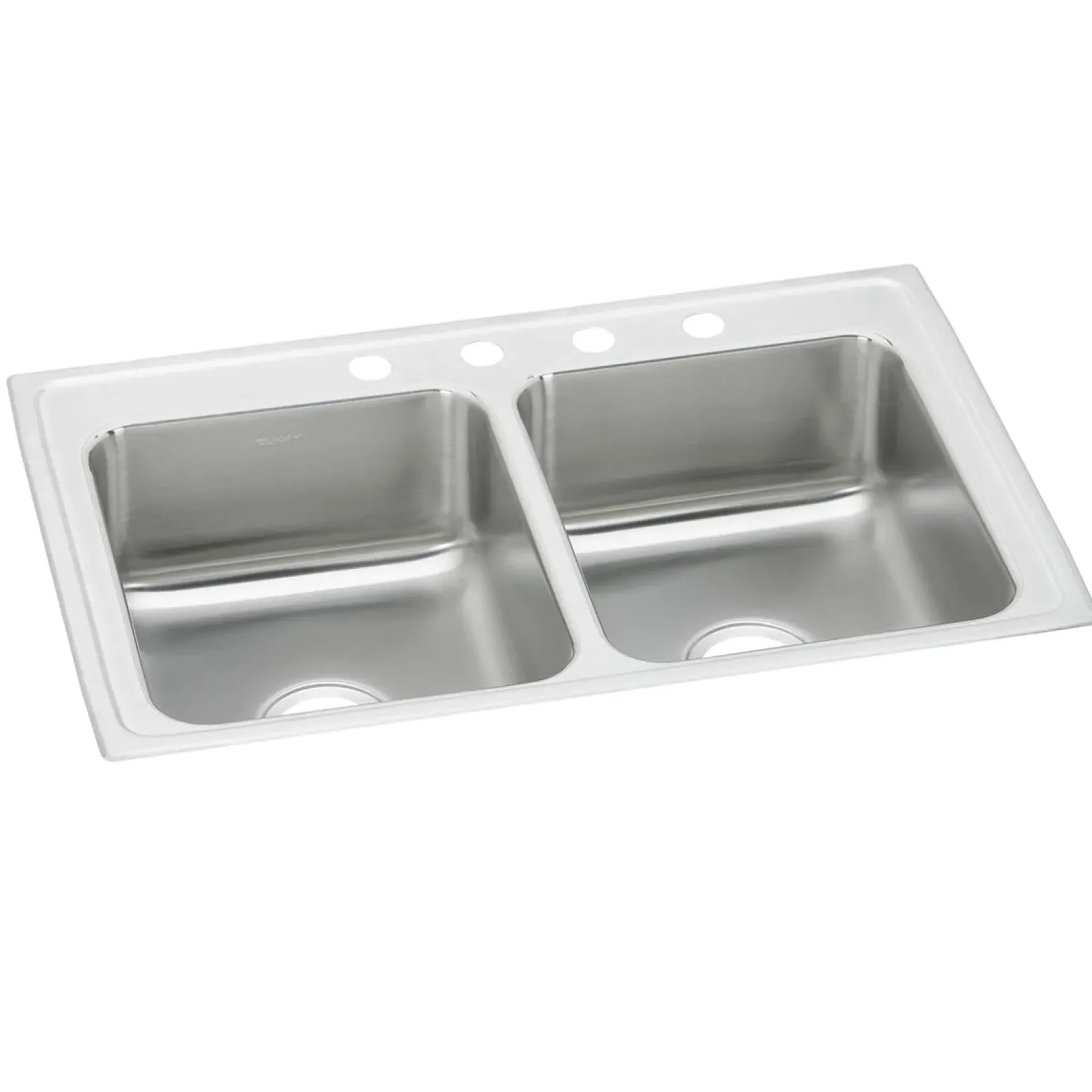 Elkay Celebrity 33" Drop In/Topmount Stainless Steel Kitchen Sink, 50/50 Double Bowl, Brushed Satin, 1 Faucet Hole, PSR33191