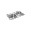 Elkay Celebrity 33" Drop In/Topmount Stainless Steel Kitchen Sink, 50/50 Double Bowl, Brushed Satin, 3 Faucet Holes, STCR3322L3