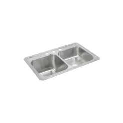 Elkay Celebrity 33" Drop In/Topmount Stainless Steel Kitchen Sink, 50/50 Double Bowl, Brushed Satin, 3 Faucet Holes, STCR3322L3