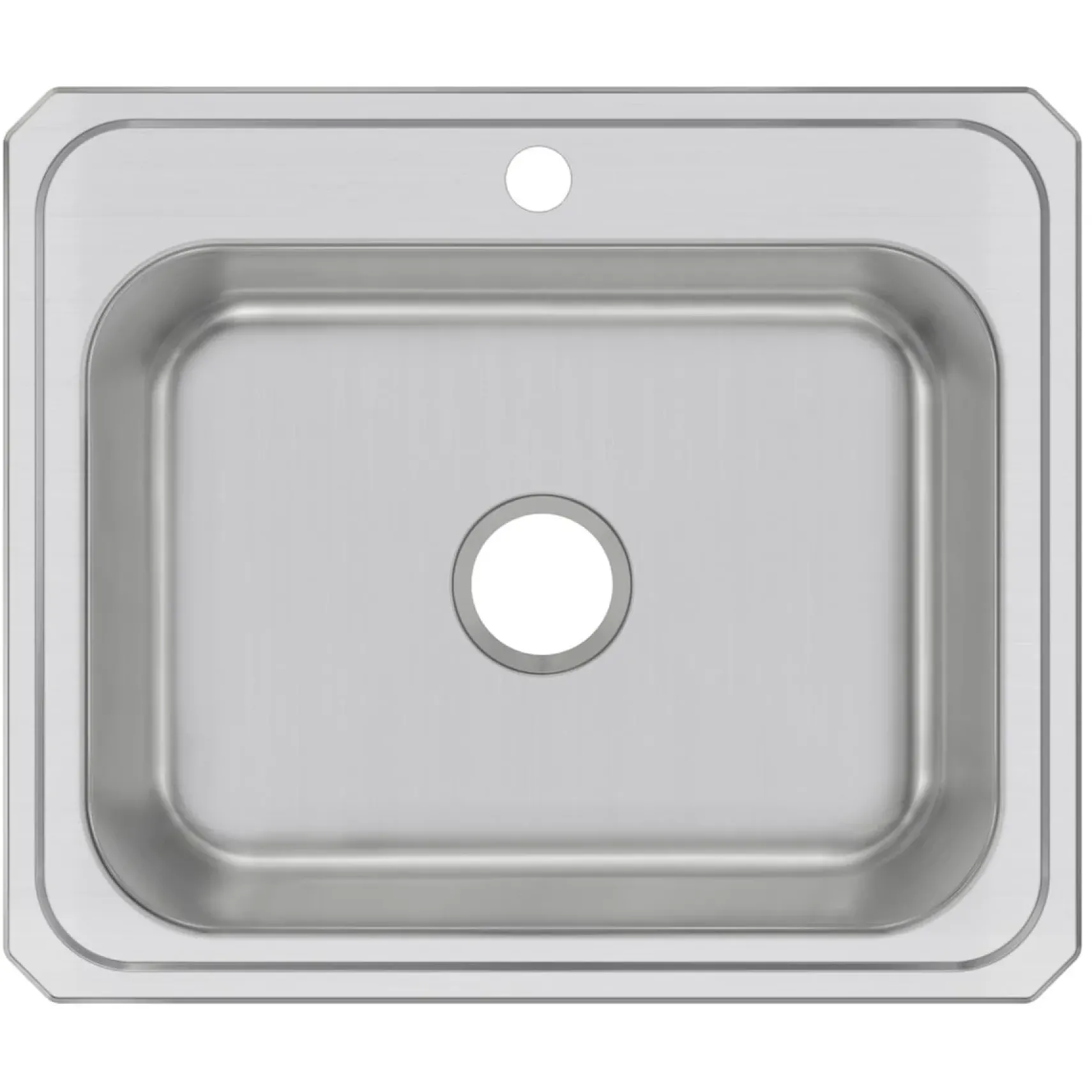 Elkay Celebrity 25" Drop In/Topmount Stainless Steel Kitchen Sink, Brushed Satin, 1 Faucet Hole, CR25211