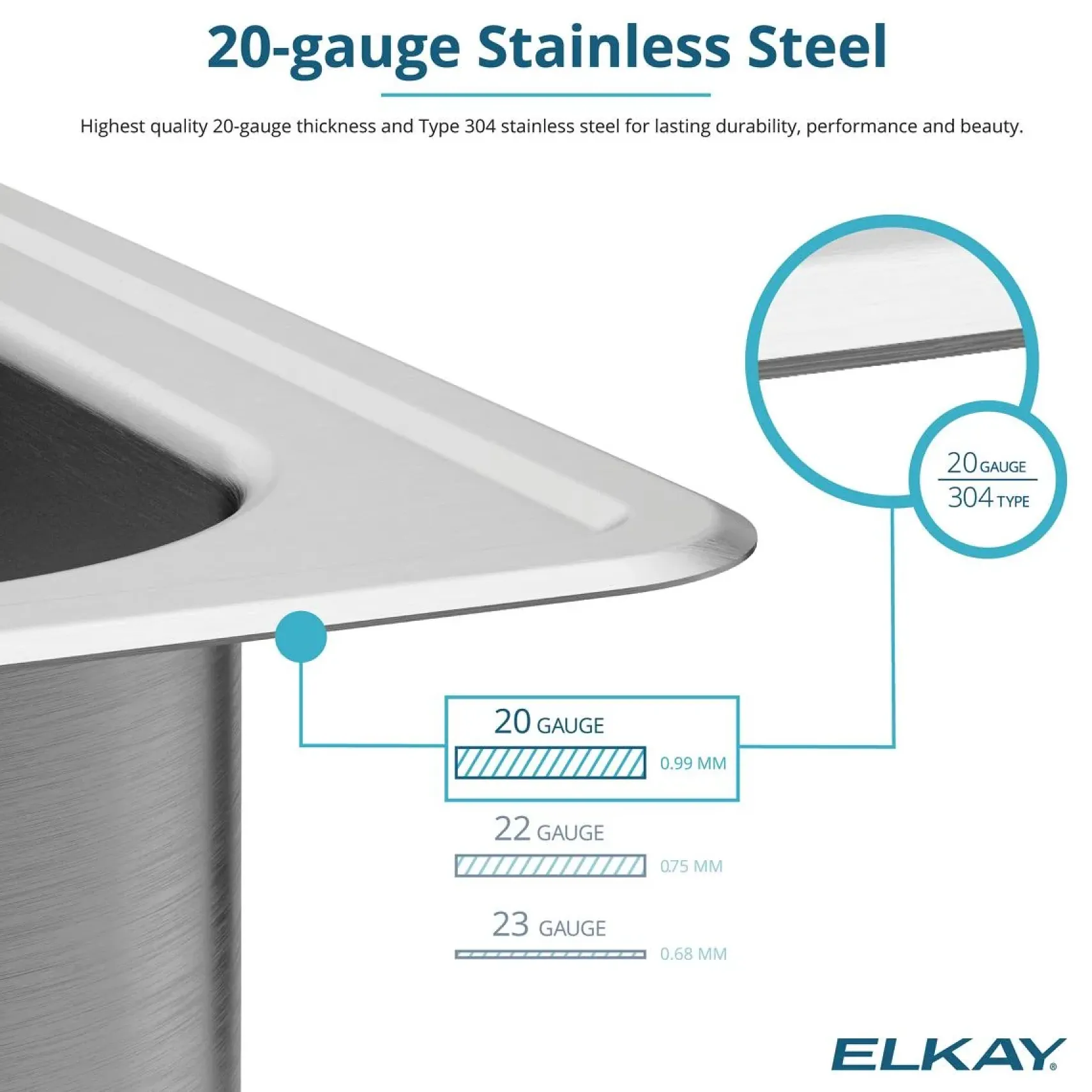Elkay Celebrity 22" Drop In/Topmount Stainless Steel Kitchen Sink, Brushed Satin, 4 Faucet Holes, PSR22194