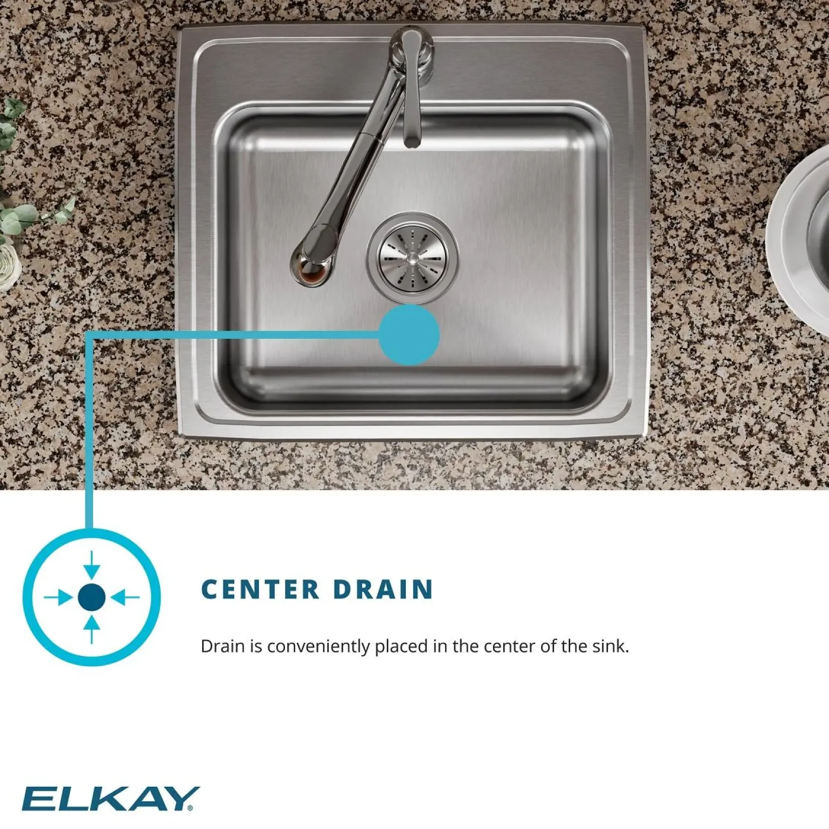 Elkay Celebrity 22" Drop In/Topmount Stainless Steel Kitchen Sink, Brushed Satin, 4 Faucet Holes, PSR22194