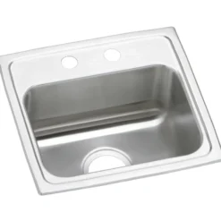 Elkay Celebrity 17" Stainless Steel Kitchen Sink, 20 Gauge, Brushed Satin, 2 Faucet Hole, PSR17162