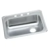 Elkay Celebrity 25" Stainless Steel Kitchen Sink, Brushed Satin, 3 Faucet Hole, GECR2521R3