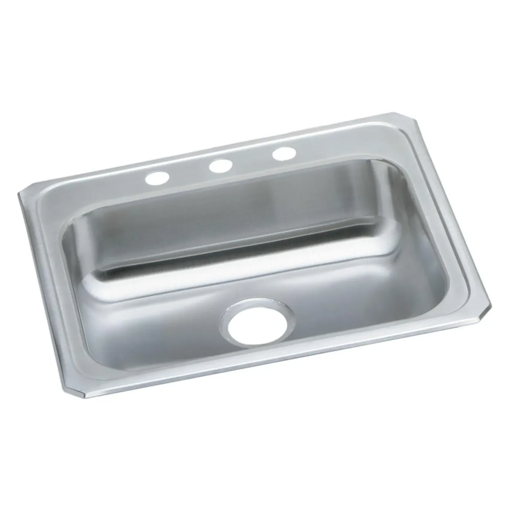 Elkay Celebrity 25" Stainless Steel Kitchen Sink, Brushed Satin, 3 Faucet Hole, GECR25213