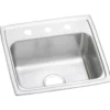 Elkay Celebrity 19" Stainless Steel Kitchen Sink, 20 Gauge, Brushed Satin, 3 Faucet Hole, PSR19183