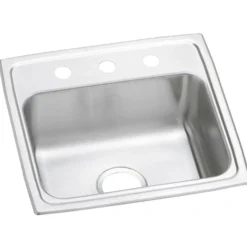 Elkay Celebrity 19" Stainless Steel Kitchen Sink, 20 Gauge, Brushed Satin, 3 Faucet Hole, PSR19183
