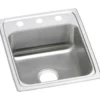 Elkay Celebrity 17" Stainless Steel Kitchen Sink, 20 Gauge, Brushed Satin, 3 Faucet Hole, PSR17203