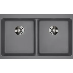 Elkay Classic 33" Quartz Kitchen Sink, 50/50 Double Bowl, Greystone, ELGUAD3319PDGS0