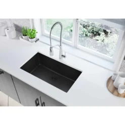 Elkay Classic 33" Quartz Kitchen Sink, Black, ELGRU13322BK0