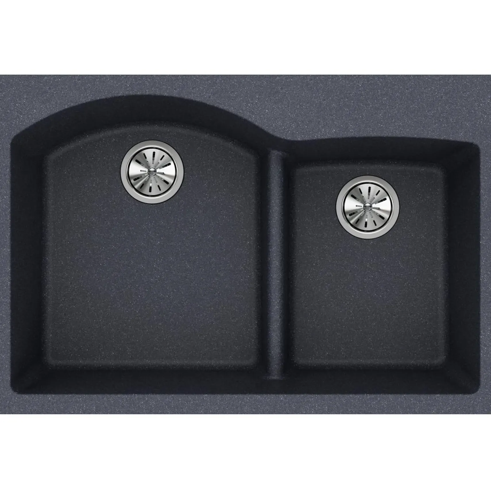 Elkay Classic 33" Quartz Kitchen Sink, 55/45 Double Bowl, Dusk Gray, Pre-scored for up to 4 Faucet Hole, ELGH3322RGY0