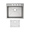 Elkay Crosstown 25" Dual Mount Stainless Steel ADA Kitchen Sink Kit, Single Bowl, 18 Gauge, Polished Satin, 4 Faucet Hole, ECTSRAD25226TBG4