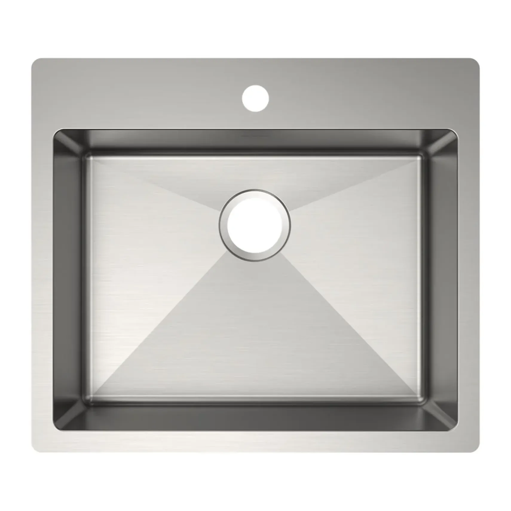 Elkay Crosstown 25" Dual Mount Stainless Steel ADA Kitchen Sink, Polished Satin, 1 Faucet Hole, ECTSRAD2522601