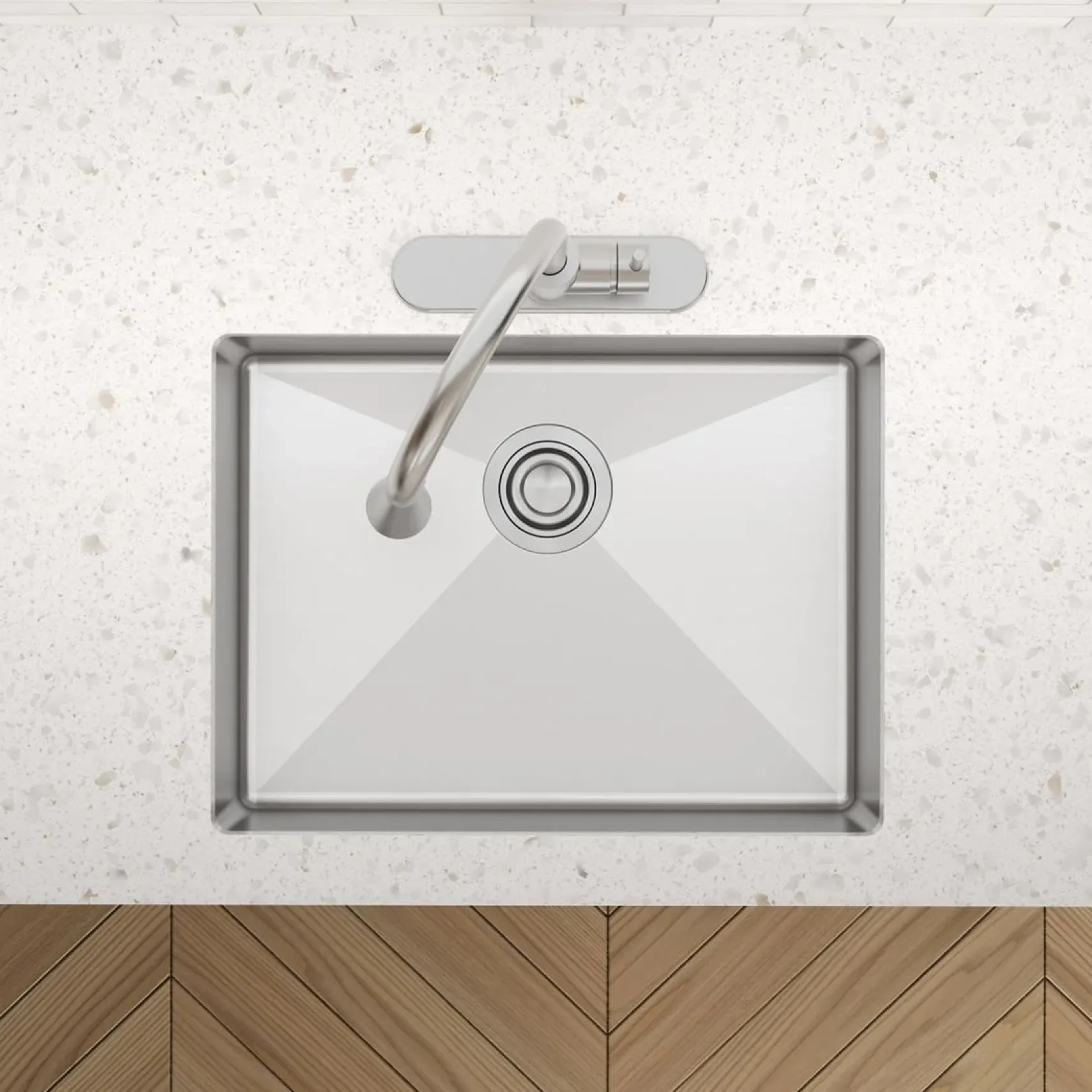 Elkay Crosstown 25" Dual Mount Stainless Steel ADA Kitchen Sink, Polished Satin, 1 Faucet Hole, ECTSRAD2522601