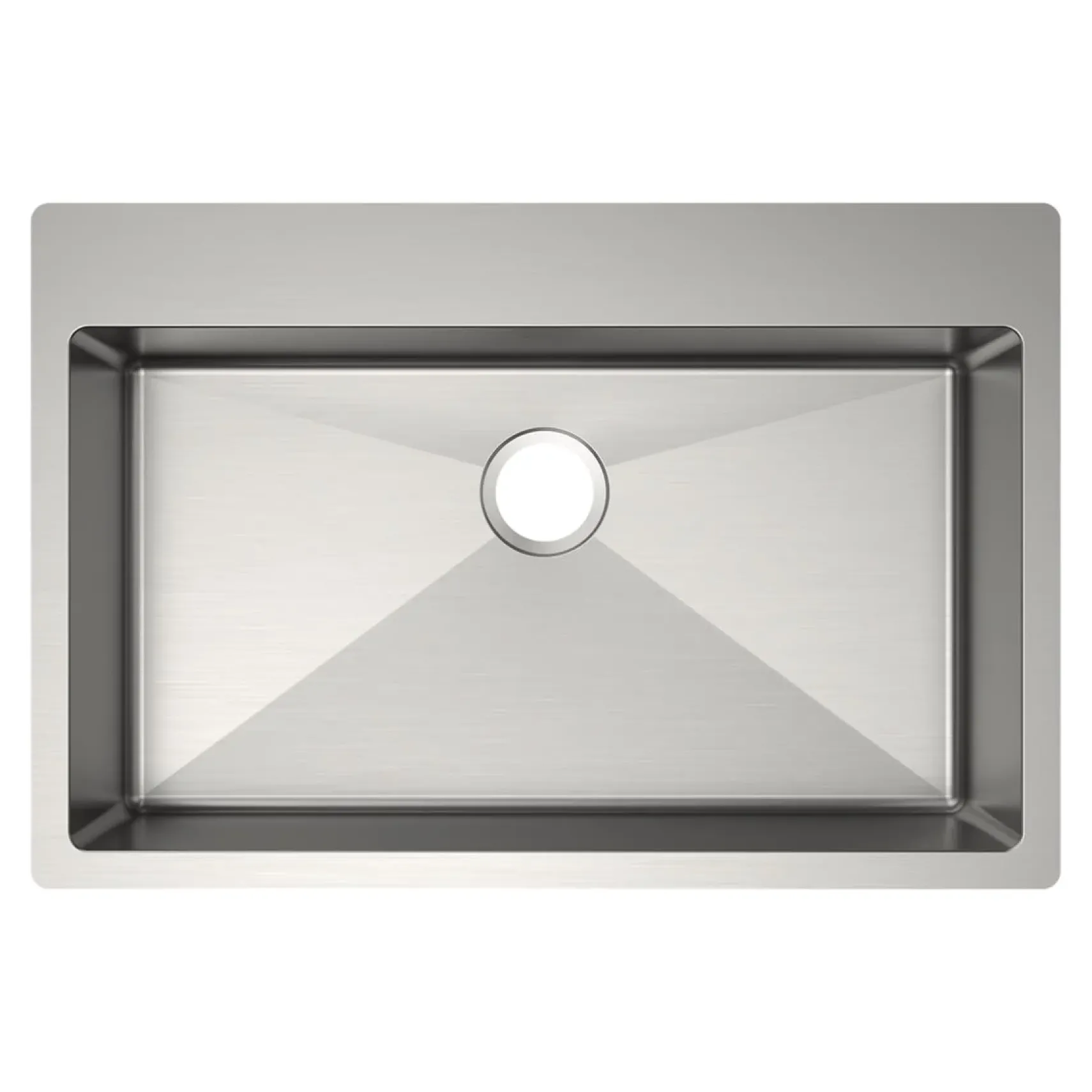 Elkay Crosstown 33" Dual Mount Stainless Steel ADA Kitchen Sink, Polished Satin, No Faucet Hole, ECTSRSAD3322600