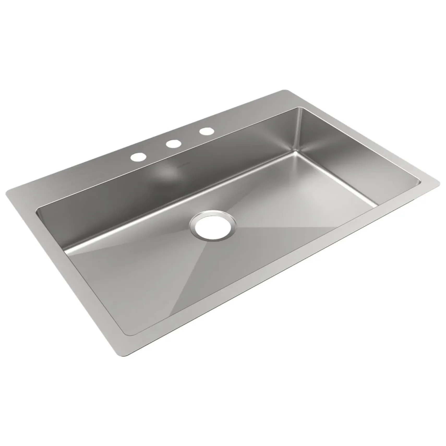 Elkay Crosstown 33" Dual Mount Stainless Steel ADA Kitchen Sink, Polished Satin, 3 Faucet Holes, ECTSRSAD3322603
