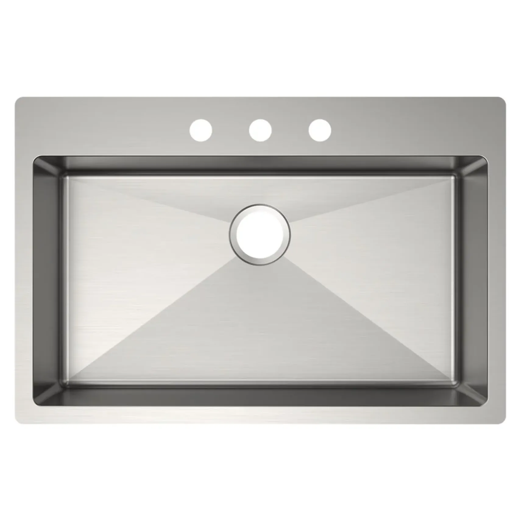 Elkay Crosstown 33" Dual Mount Stainless Steel ADA Kitchen Sink, Polished Satin, 3 Faucet Holes, ECTSRSAD3322603