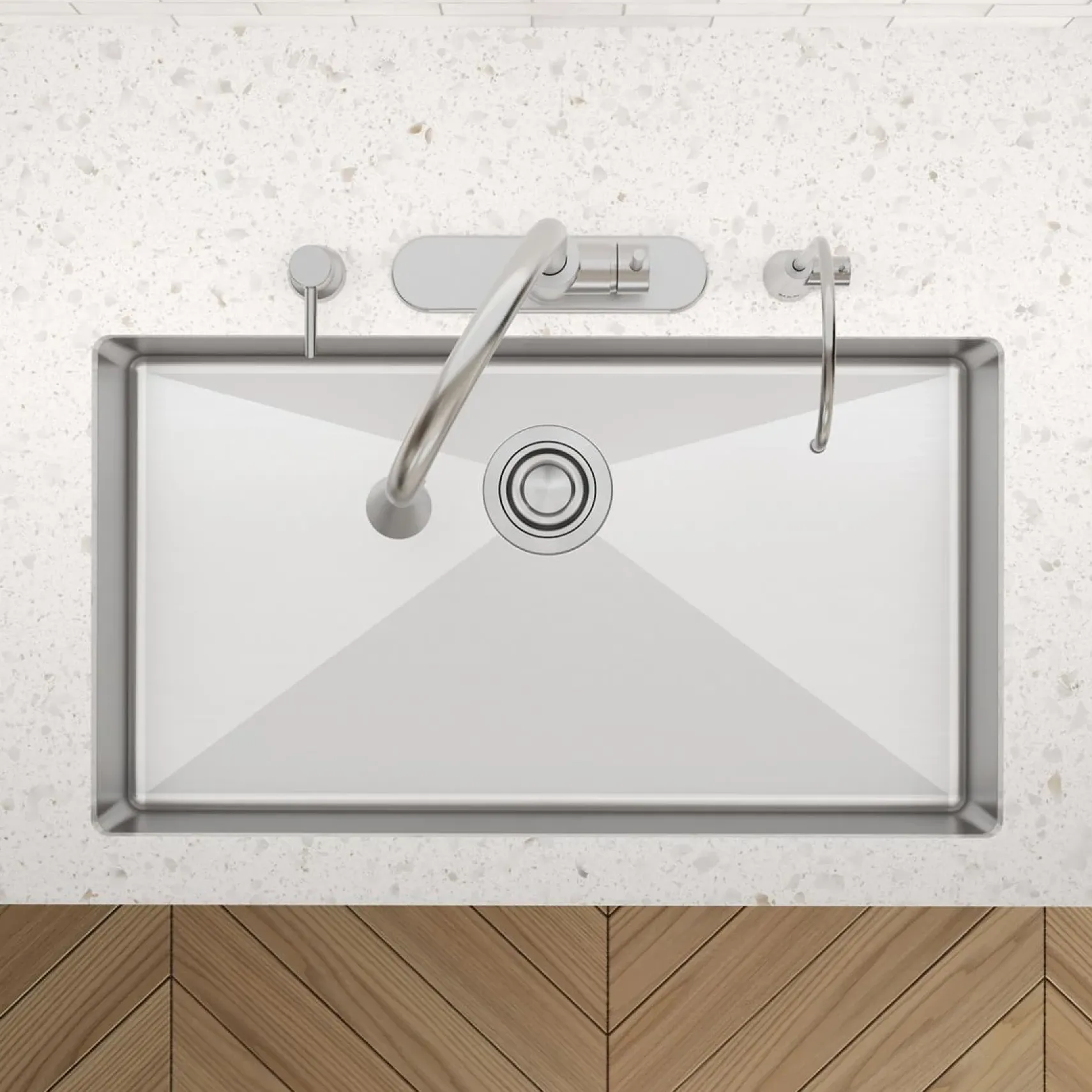 Elkay Crosstown 33" Dual Mount Stainless Steel ADA Kitchen Sink, Polished Satin, 3 Faucet Holes, ECTSRSAD3322603