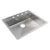 Elkay Crosstown 25" Dual Mount Stainless Steel ADA Kitchen Sink, Polished Satin, 4 Faucet Holes, ECTSRAD2522604