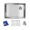 Elkay Crosstown 26" Stainless Steel Kitchen Sink, 18 Gauge, Polished Satin, ECTRU24179RTC