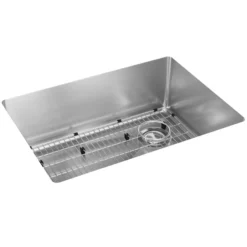 Elkay Crosstown 26" Stainless Steel Kitchen Sink, 18 Gauge, Polished Satin, ECTRU24179RTC